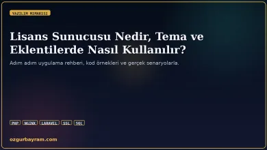 Lisans sunucusu: tema ve eklenti lisans doğrulama akışı