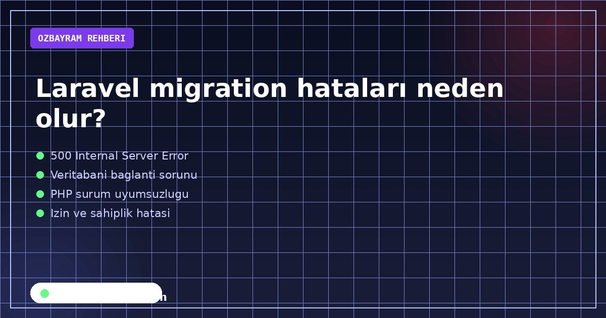 Laravel migration hataları neden olur konusunu özetleyen açıklayıcı görsel