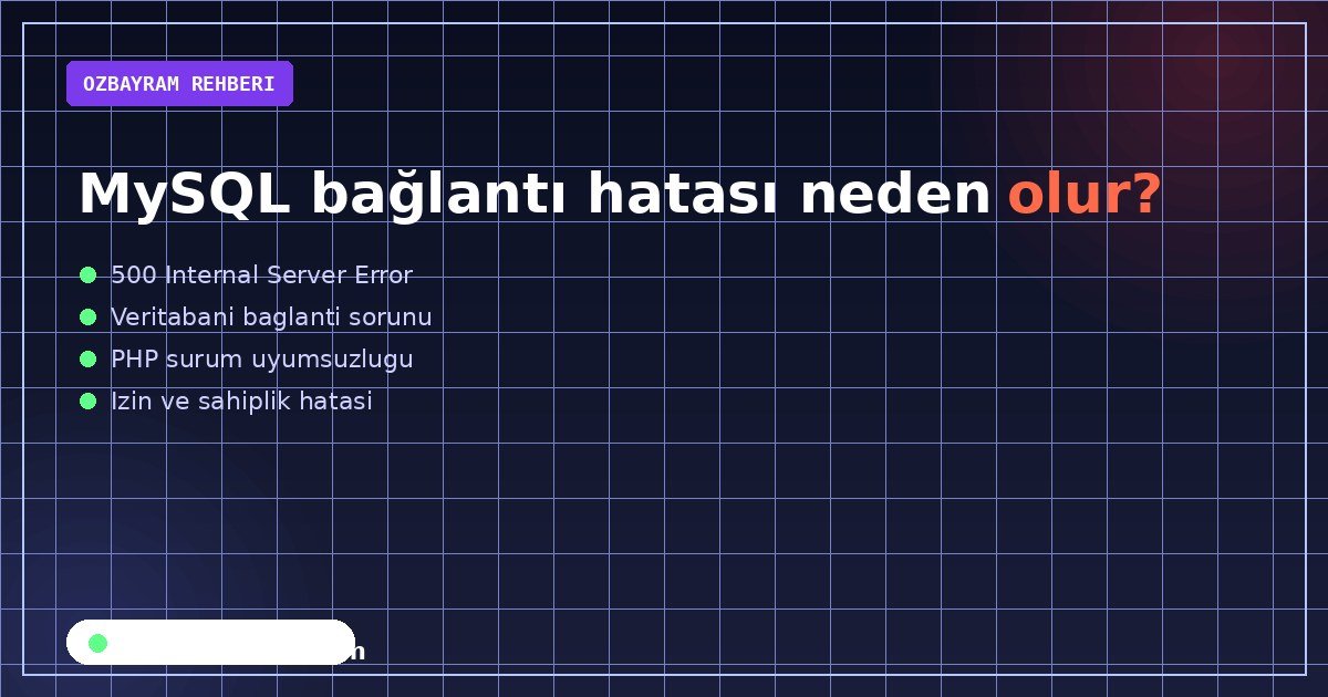 MySQL bağlantı hatası neden olur konusunu özetleyen açıklayıcı görsel