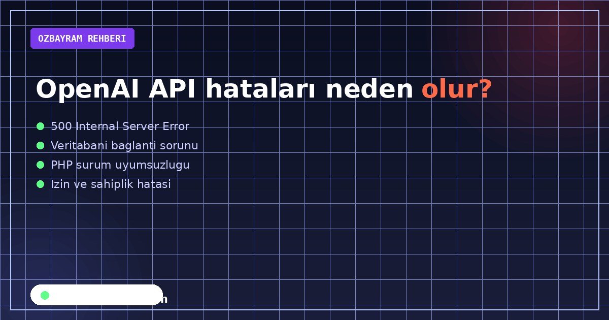 OpenAI API hataları neden olur konusunu özetleyen açıklayıcı görsel