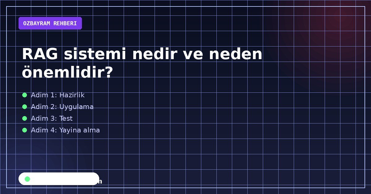 RAG sistemi nedir ve neden önemlidir konusunu özetleyen açıklayıcı görsel