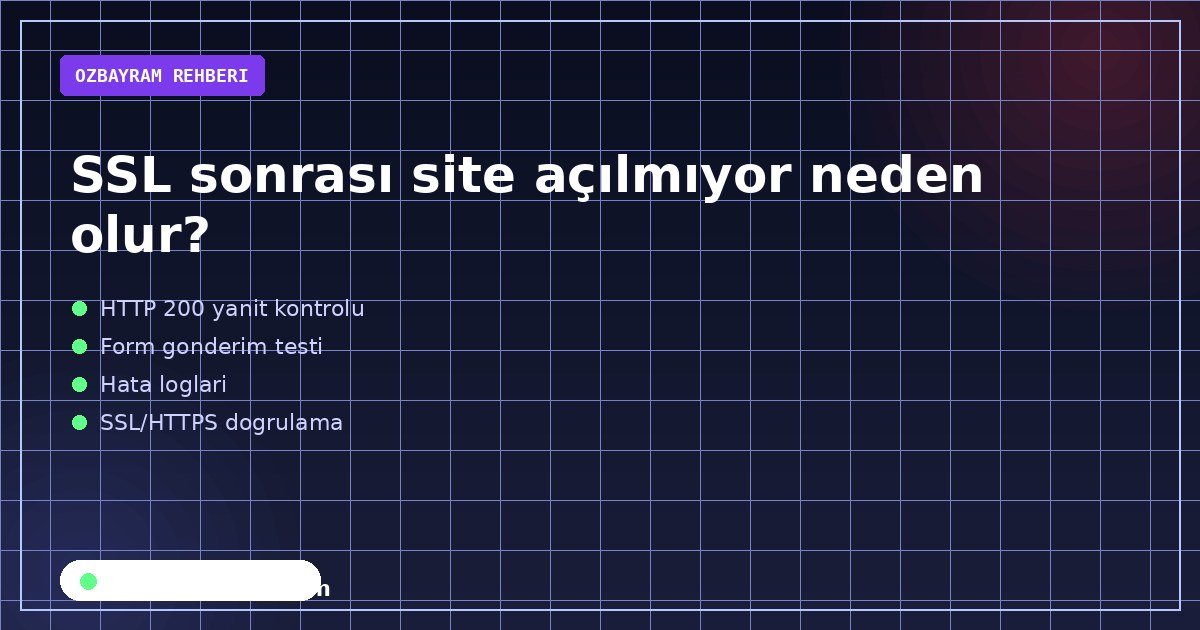 SSL sonrası site açılmıyor neden olur konusunu özetleyen açıklayıcı görsel