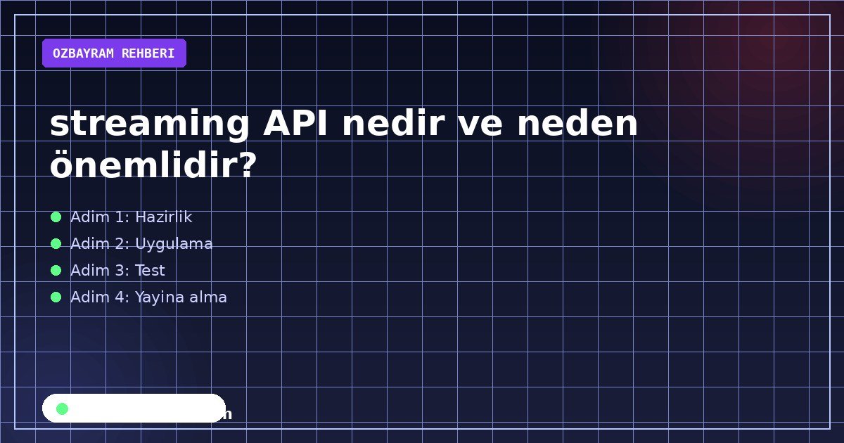 streaming API nedir ve neden önemlidir?