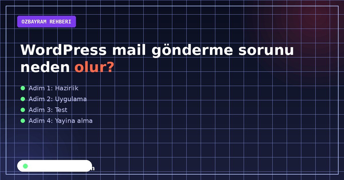 WordPress mail gönderme sorunu neden olur konusunu özetleyen açıklayıcı görsel