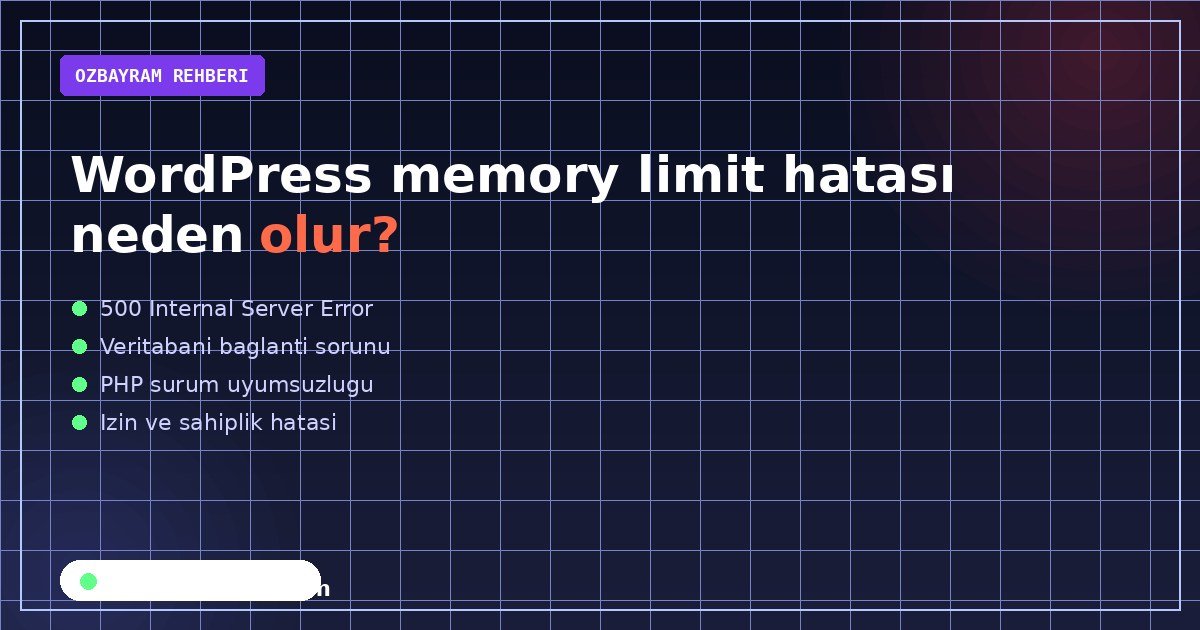 WordPress memory limit hatası neden olur konusunu özetleyen açıklayıcı görsel