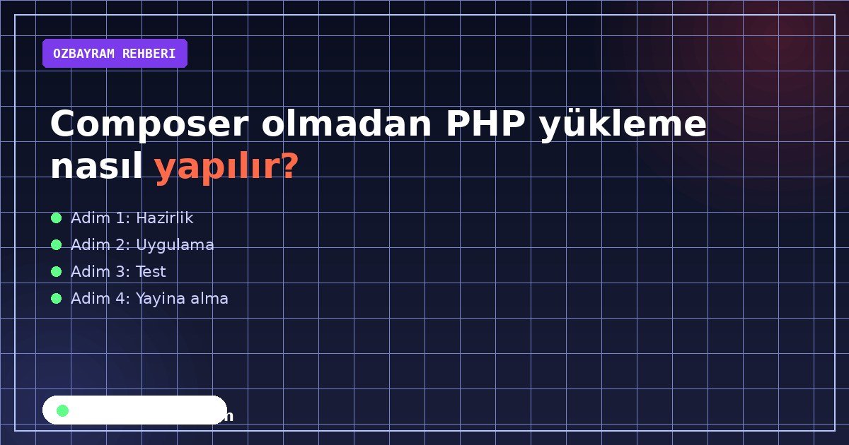 Composer olmadan PHP yükleme nasıl yapılır adımlarını sırasıyla gösteren görsel