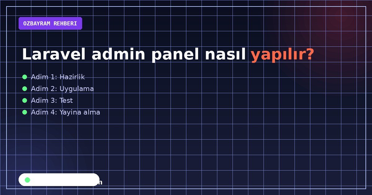 Laravel admin panel nasıl yapılır adımlarını sırasıyla gösteren görsel