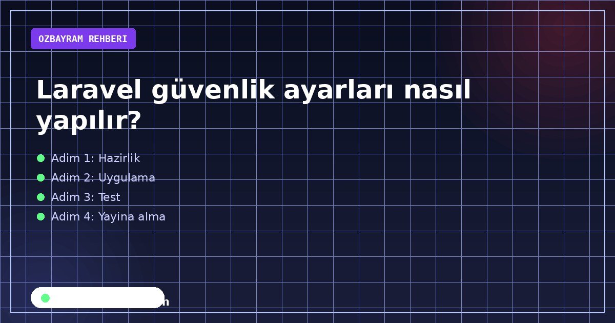 Laravel güvenlik ayarları nasıl yapılır adımlarını sırasıyla gösteren görsel