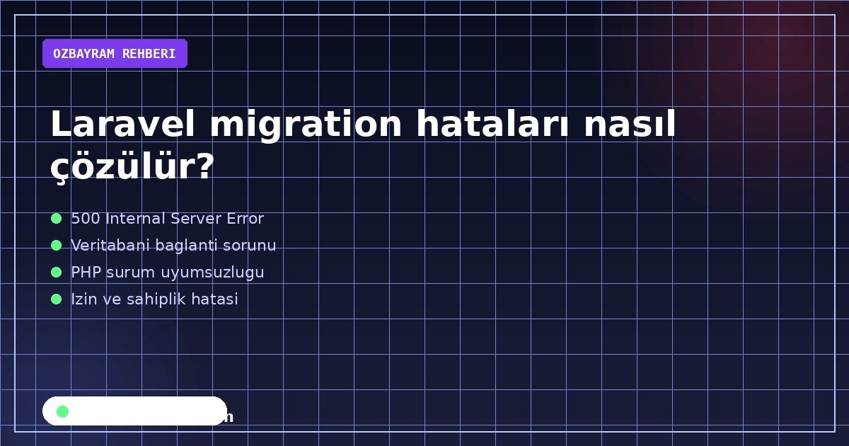 Laravel migration hataları nasıl çözülür adımlarını sırasıyla gösteren görsel