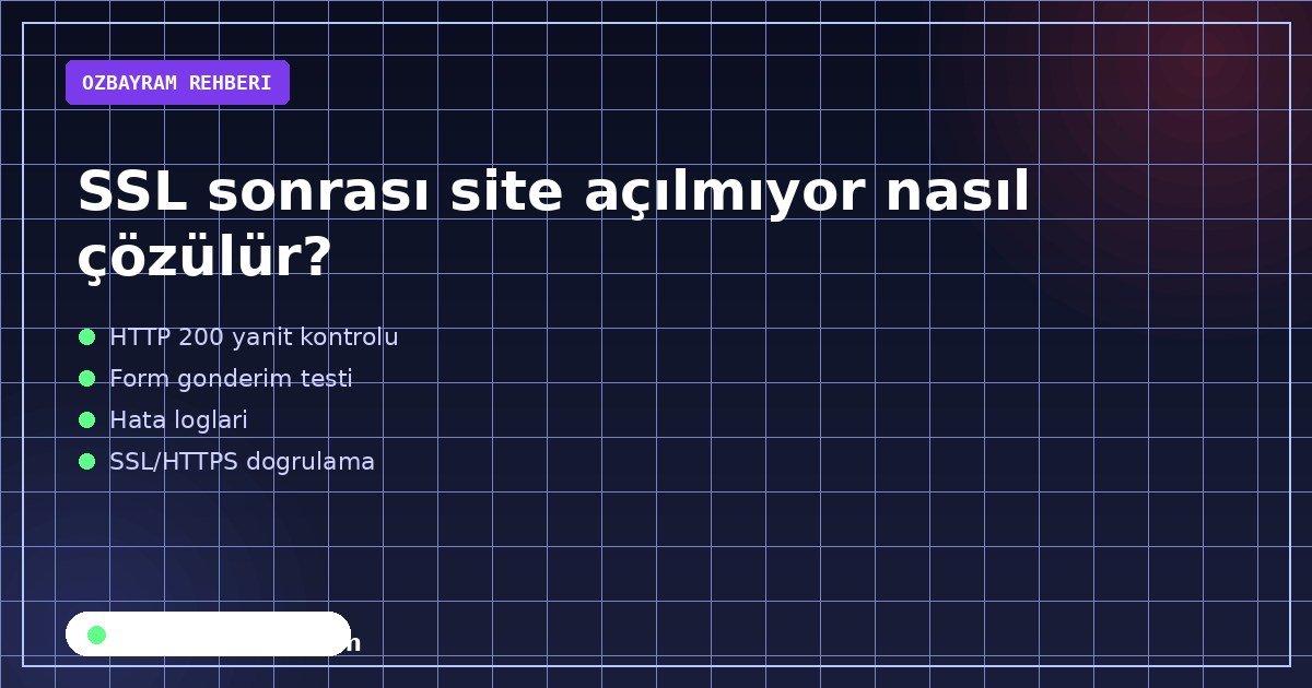 SSL sonrası site açılmıyor nasıl çözülür adımlarını sırasıyla gösteren görsel