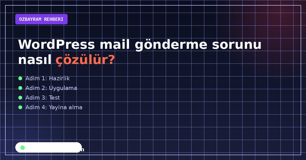 WordPress mail gönderme sorunu nasıl çözülür adımlarını sırasıyla gösteren görsel