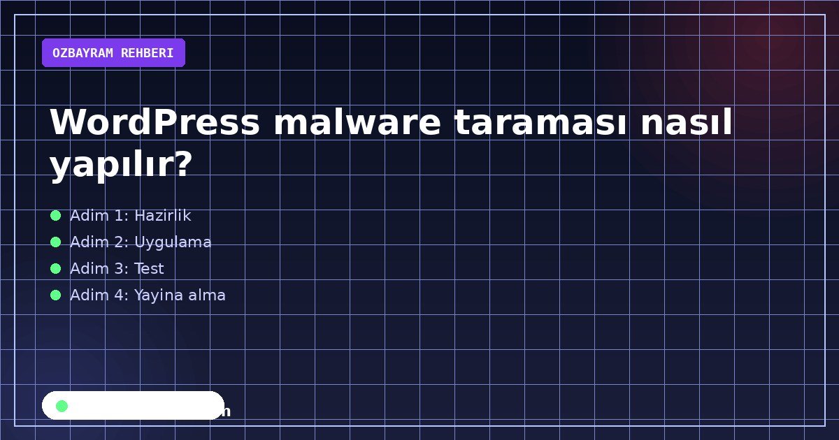 WordPress malware taraması nasıl yapılır adımlarını sırasıyla gösteren görsel
