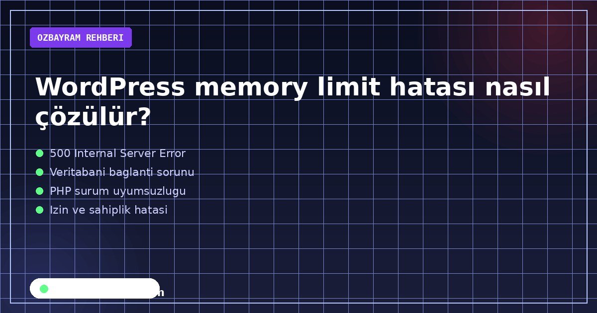 WordPress memory limit hatası nasıl çözülür adımlarını sırasıyla gösteren görsel