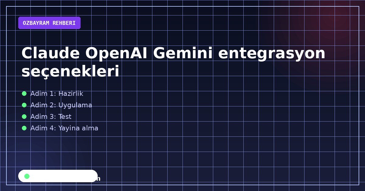 Claude OpenAI Gemini API güvenlik ve üretim kontrol listesi