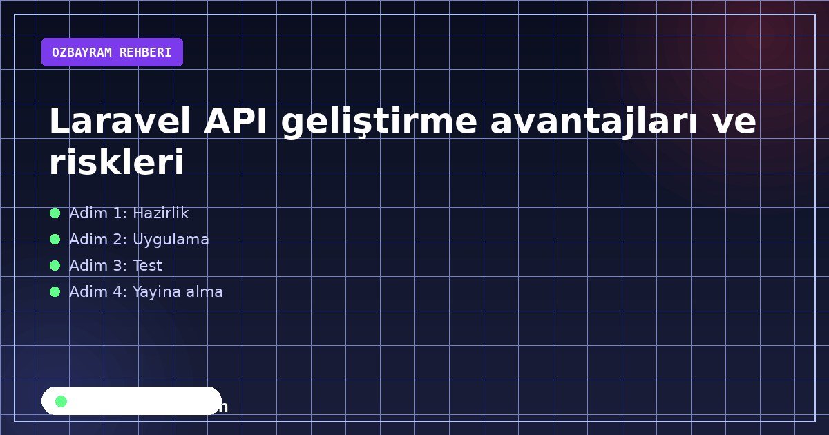 Laravel API geliştirme avantajları ve riskleri aşamasında dikkat edilmesi gereken noktaları gösteren görsel