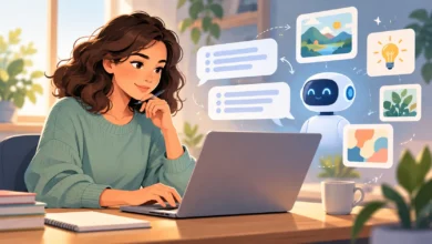 Yapay zekâ için istemini geliştiren bilgisayar kullanıcısı