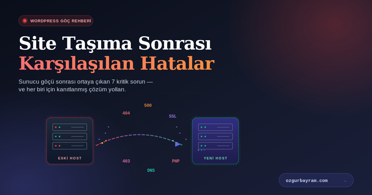 Site taşıma sonrası hatalar için kontrol listesi