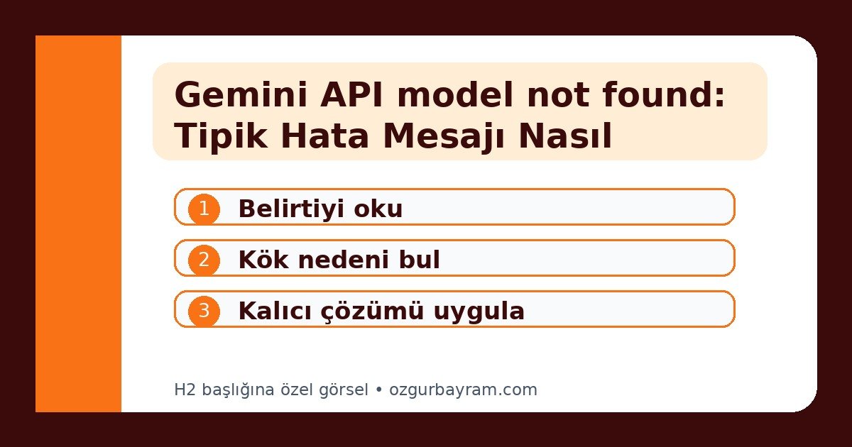 Gemini API model not found: Tipik Hata Mesajı Nasıl Görünür?