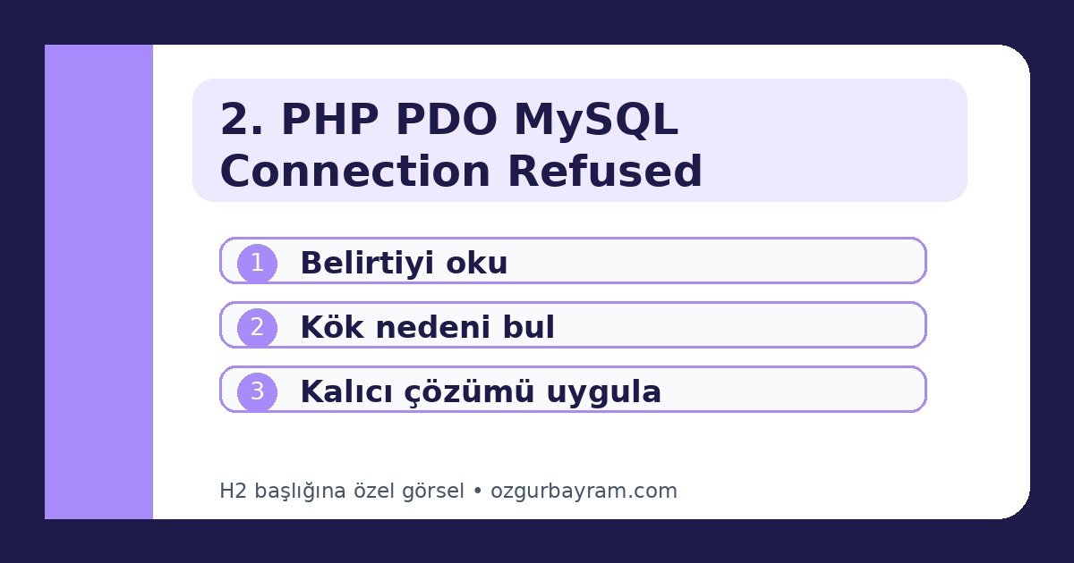 2. PHP PDO MySQL Connection Refused Hatasının 8 Nedeni