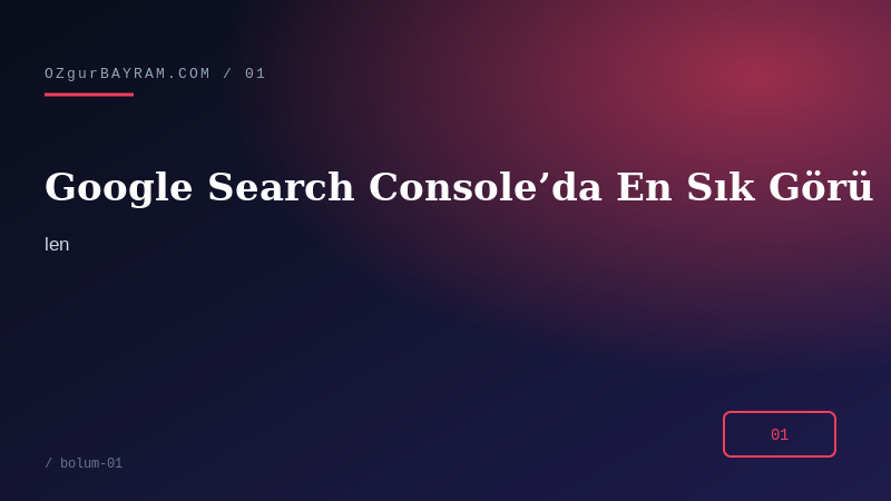 Google Search Console’da En Sık Görülen Hatalar
