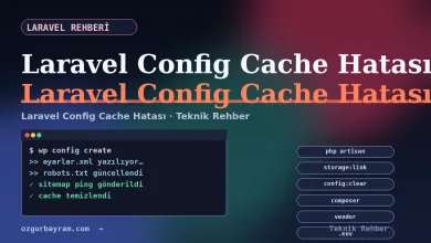 Laravel config cache hatasını çözmek için yapılandırma ve terminal kontrolü