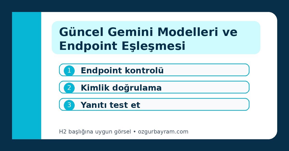 Güncel Gemini Modelleri ve Endpoint Eşleşmesi