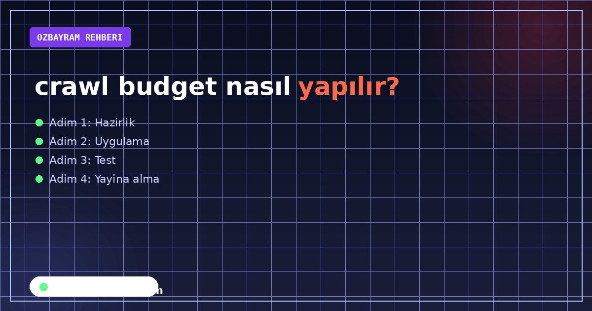 crawl budget nasıl yapılır?