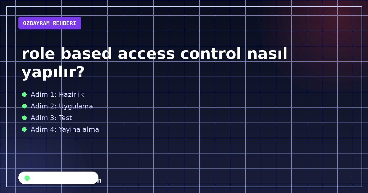 role based access control nasıl yapılır?