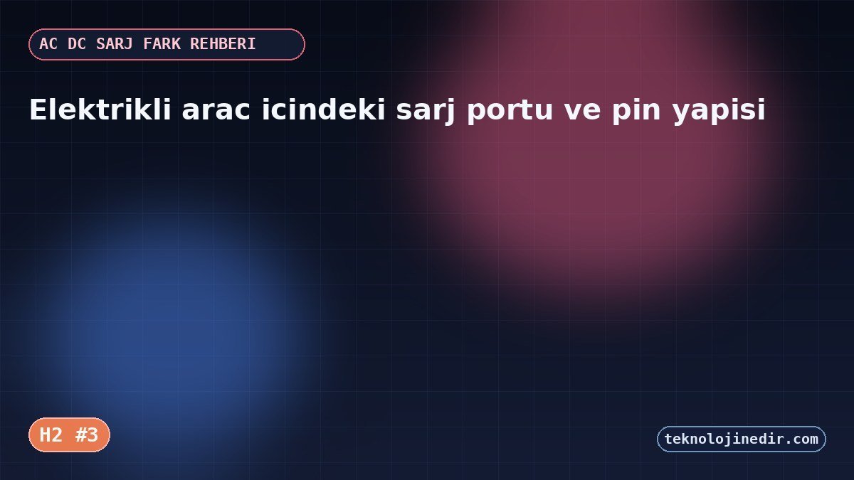 Elektrikli araç icindeki şarj portu ve pin yapısı