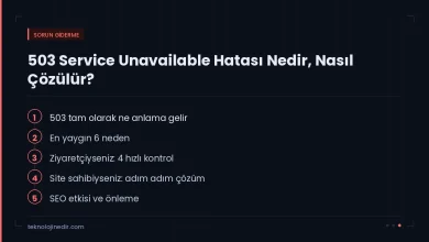 503 Service Unavailable Hatası Nedir, Nasıl Çözülür? — rehberde ele alınan ana başlıklar