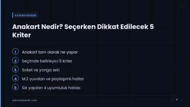 Anakart Nedir? Seçerken Dikkat Edilecek 5 Kriter — rehberde ele alınan ana başlıklar