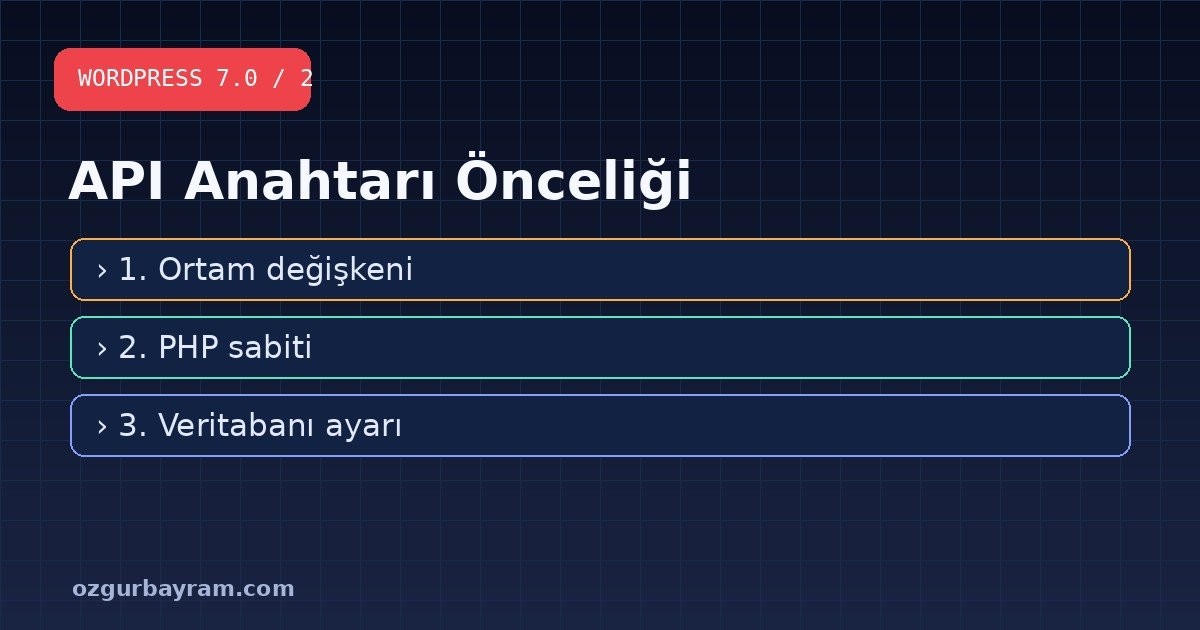 API anahtarı kaynak önceliği ve güvenlik sınırı