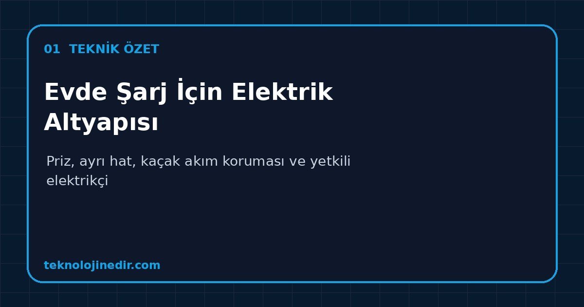 Evde Şarj İçin Elektrik Altyapısı