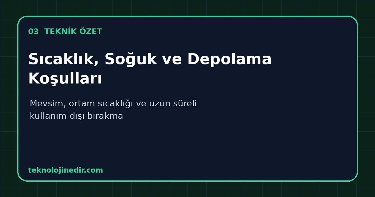 Sıcaklık, Soğuk ve Depolama Koşulları