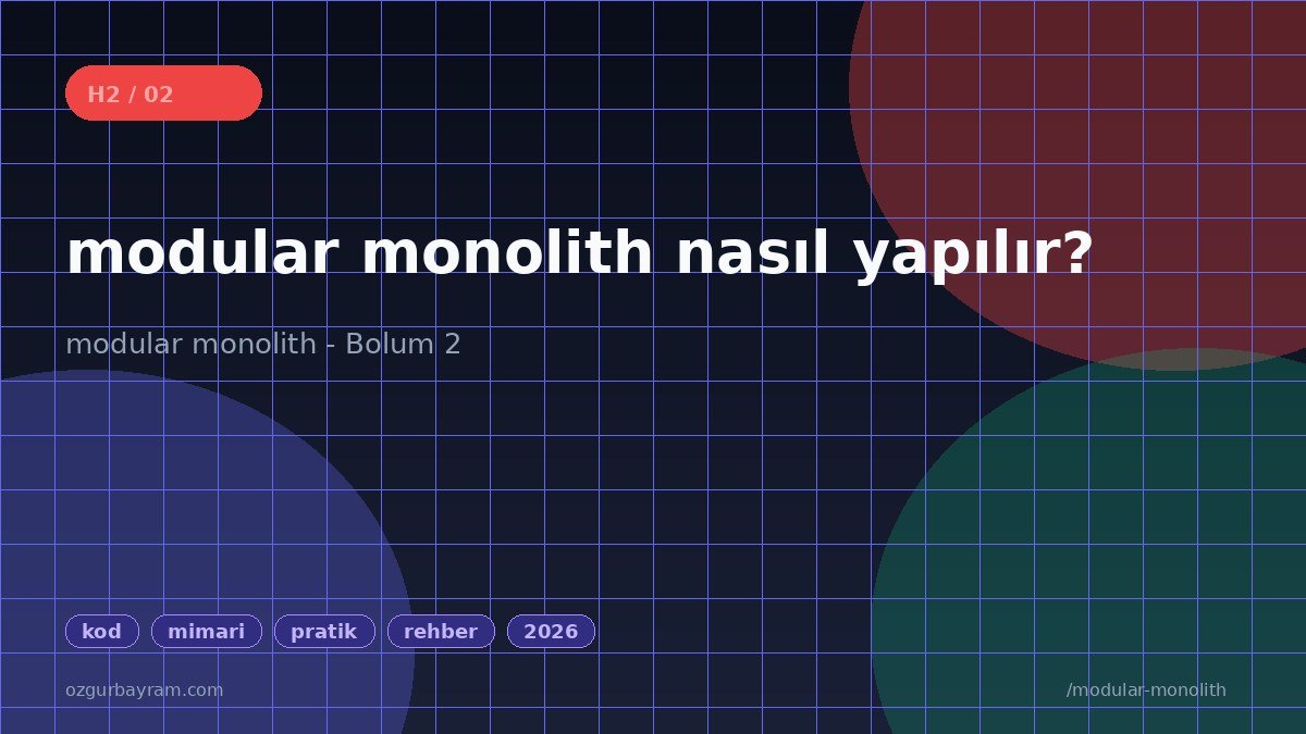 modular monolith nasıl yapılır?