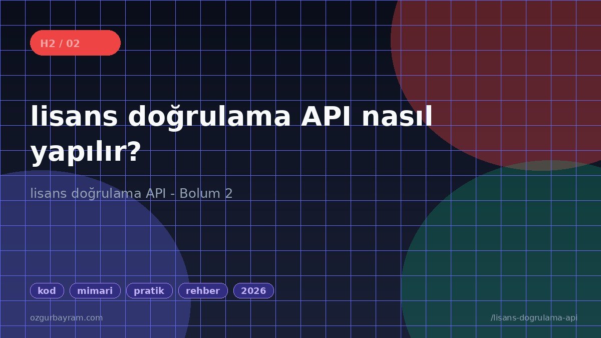 lisans doğrulama API nasıl yapılır?