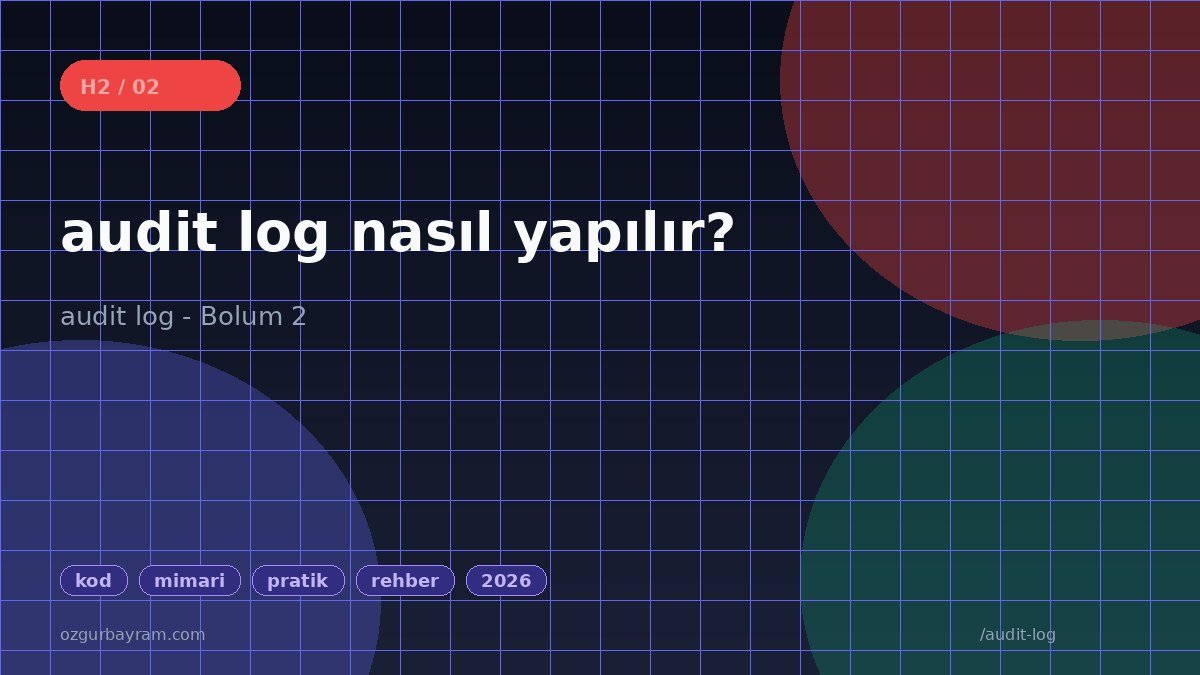 audit log nasıl yapılır?