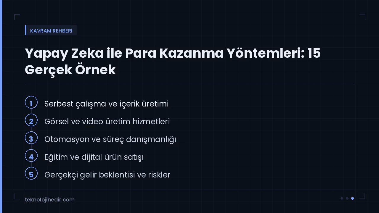 Yapay zeka ile para kazanma için 15 hizmet ve ürün fikri