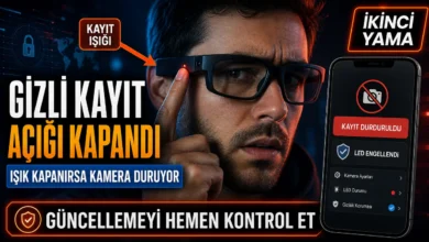 Meta akıllı gözlüğünde kayıt uyarı ışığının kapatılmasıyla oluşan gizlilik açığını gösteren görsel
