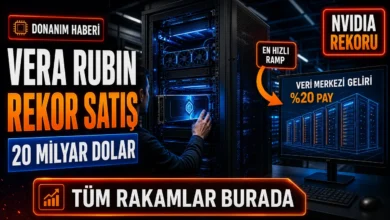 Nvidia Vera Rubin donanımının veri merkezi sunucu kabininde kurulumunu gösteren görsel