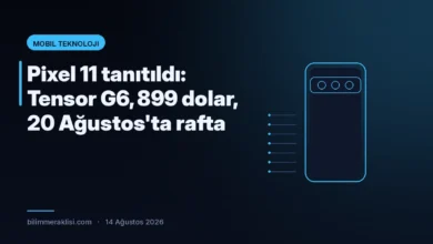 Google Pixel 11 serisi ve Tensor G6 işlemciyi gösteren akıllı telefon görseli