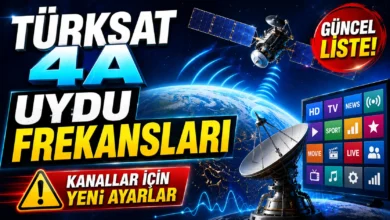 Türksat 4A frekans ayarları ve kanal arama ekranı