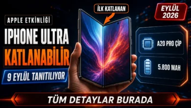 Apple'ın 9 Eylül etkinliğinde tanıtması beklenen iPhone Ultra katlanabilir tasarımını simgeleyen konsept görsel.
