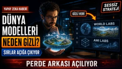 Dünya modelleri kavramını simgeleyen holografik küreye bakan bir araştırmacı