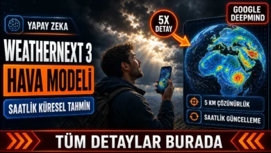 WeatherNext 3 hava durumu modeli, Google'ın saatlik güncellenen yapay zeka tahmin sistemini simgeliyor.