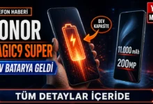 Honor Magic9 Super Edition telefonunun 11.000 mAh batarya kapasitesini gösteren görsel
