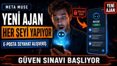Meta Muse yapay zeka ajanı arayüzünü telefonda inceleyen şaşkın bir kullanıcı