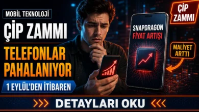 Qualcomm çip fiyatları artışını simgeleyen, elinde akıllı telefon tutan endişeli bir kullanıcı görseli