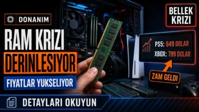 RAM krizi nedeniyle yükselen konsol ve bilgisayar fiyatlarını simgeleyen bellek modülü görseli
