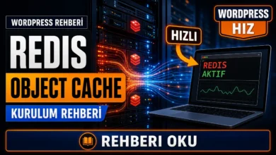 Redis object cache kurulumu ile hızlanan sunucu veri akışını gösteren görsel